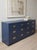 Campaign Vintage Henredon Campaign Dresser Credenza in Navy With Brass Hardware For Sale - Image 3 of 9