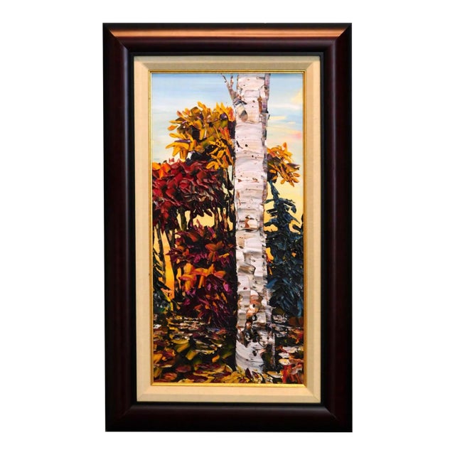 "Autumn Etude V" Maya Eventov Forest Landscape Oil Painting, Framed For Sale
