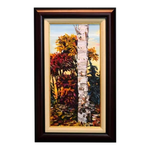 "Autumn Etude V" Maya Eventov Forest Landscape Oil Painting, Framed
