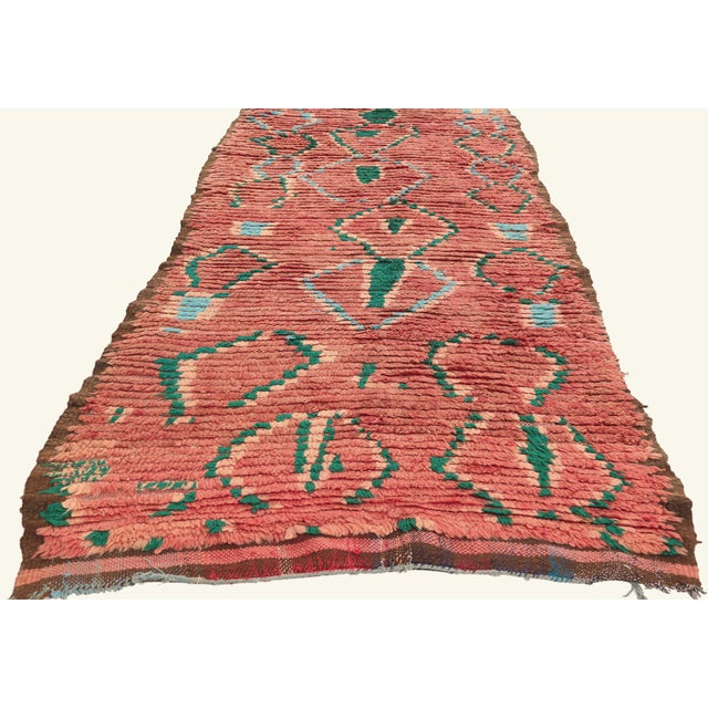 Berber Tribes of Morocco Vintage Boujad Moroccan Rug, 03'02 X 18'08 For Sale - Image 4 of 10