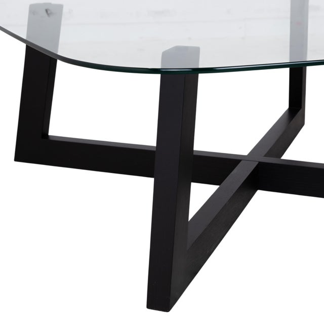 Modern Occa Coffee Table in Clear Glass with Black Frame from BoConcept For Sale - Image 3 of 9