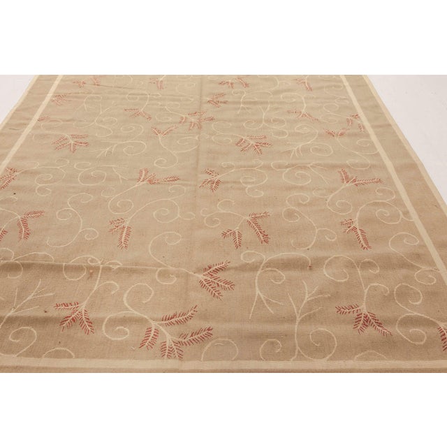 Early 21st Century Contemporary Aubusson Beige and Pink Rug by Eric Cohler for Doris Leslie Blau For Sale - Image 5 of 7