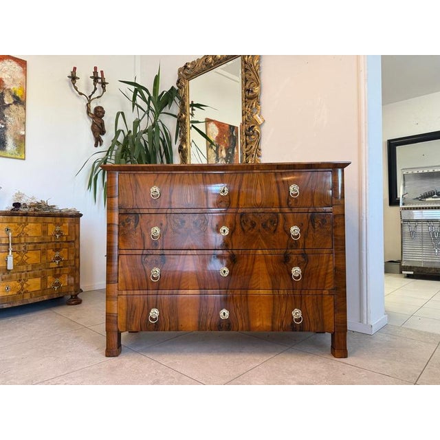 Antique Biedermeier Walnut Veneered Chest of Drawers For Sale - Image 14 of 14