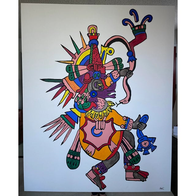 2020s "Quetzalcóatl #1" Contemporary Mexican Figurative Oil Painting For Sale - Image 5 of 5