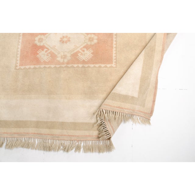 Tan Anatolian Floral Handknotted Carpet For Sale - Image 8 of 9