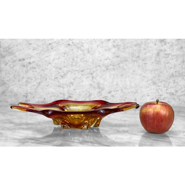 An Italian Murano Sommerso Red & Orange Art Glass Bowl, c. Mid 20th Century. This Bowl would look exceptional while...