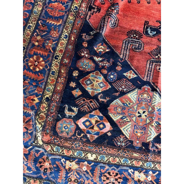 Persian Antique Persian Tribal Bold Design Rug 10.8 x 13.6 For Sale - Image 3 of 7
