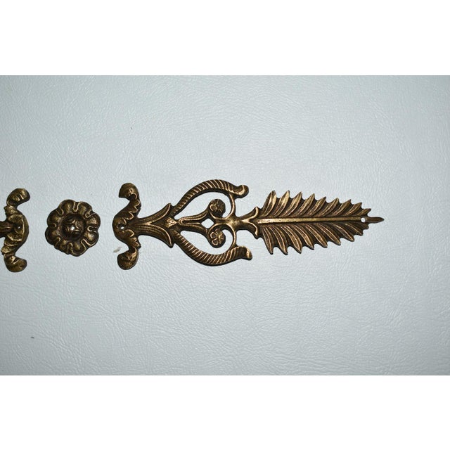 Antique Brass French Empire Style 3 Pc. Decorative Furniture Ormolu For Sale - Image 4 of 10
