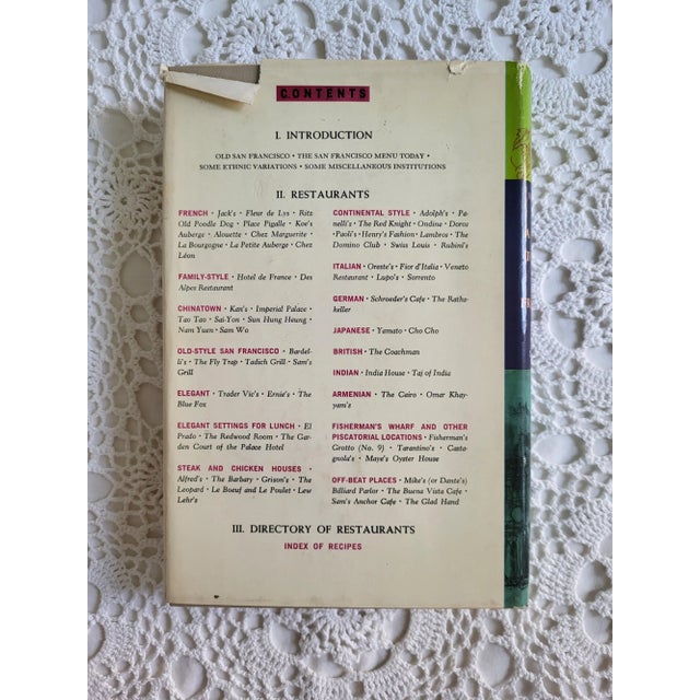 1963 Cooks Tour of San Francisco Best Restuarants & Recipes Cookbook by Doris Muscatine For Sale - Image 4 of 12