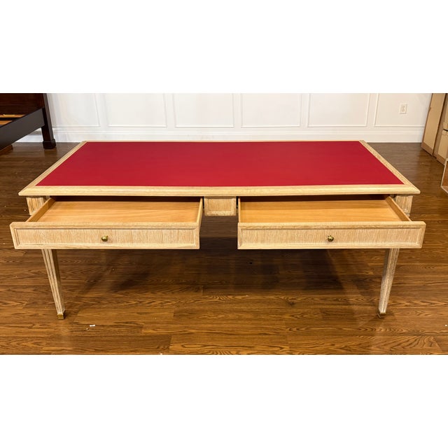 This is the Marceau Writing Desk by Highland House Furniture. It is made of oak solids and veneers. It features a white-...