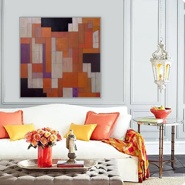 Contemporary Abstract Geometric Painting For Sale - Image 4 of 4