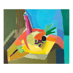 Color Block Modernist Still Life With Fruit Bowl by Ellis Hopkins
