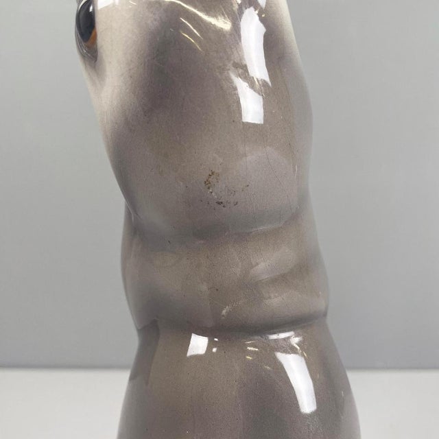Ceramic Mid-Century Italian Ceramic Sculpture of a Sea Lion by Urbano Zaccagnini, 1920s For Sale - Image 7 of 16