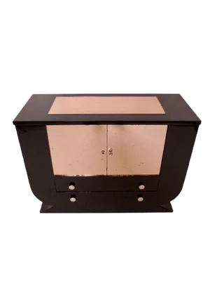 Art Deco French Black Lacquered Bar Table, 1930s