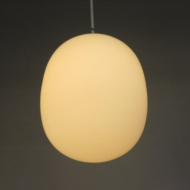 Vintage School Lamp with White Frosted Glass Shade, 1950s For Sale - Image 9 of 14