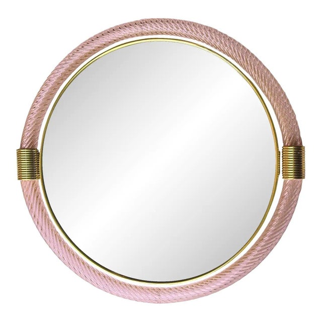 Early 21st Century Round Torchon-Torciglione Murano Glass Mirror by Simoeng For Sale - Image 5 of 5