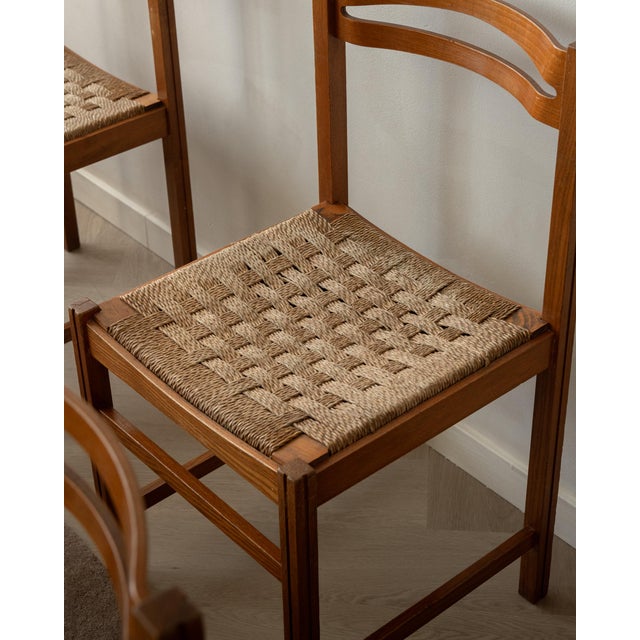 Vintage Italian Rustic Modern Dining Chairs from Snaidero, 1970s, Set of 5 For Sale - Image 16 of 18