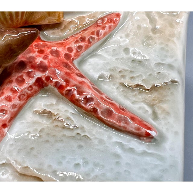 Vintage Otagiri Japan Ceramic Seashell & Starfish Bookends — Coastal / Nautical For Sale - Image 11 of 11