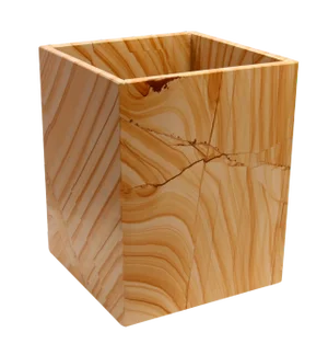 Tan Marble Waste Bin