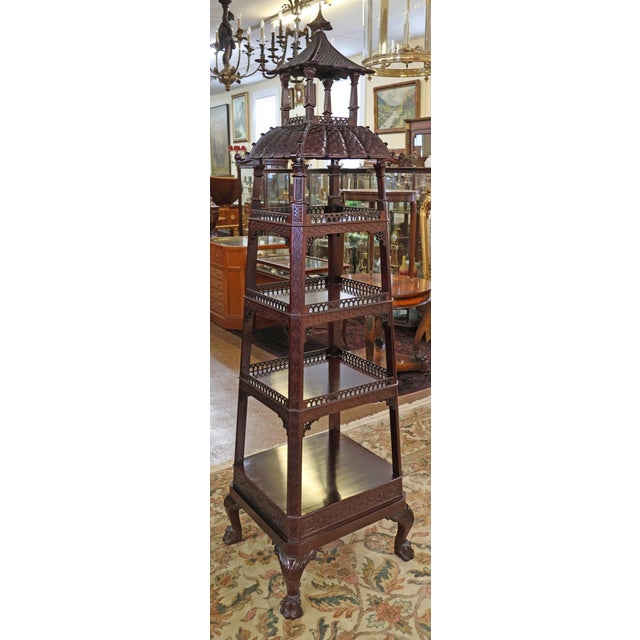 Kindel Varney & Sons Chinese Chippendale Etagere Pagoda Vitrine For Sale - Image 16 of 18