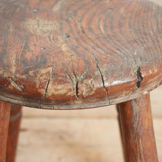 Rustic Wooden Milking Stool For Sale - Image 4 of 6