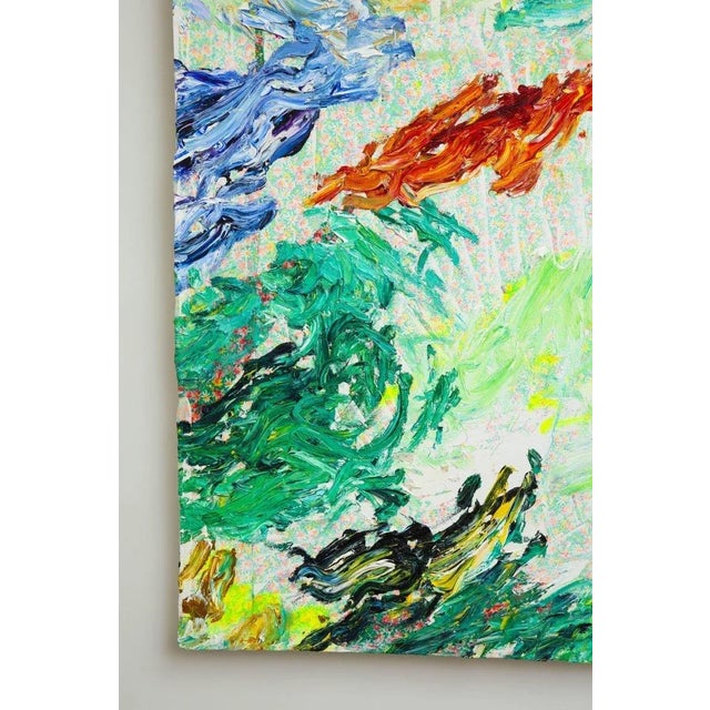 Abstract Expressionism 2017 “Green Wind” Abstract Expressionist Contemporary Painting on Mixed Media by Sebastian Vallejo For Sale - Image 3 of 10