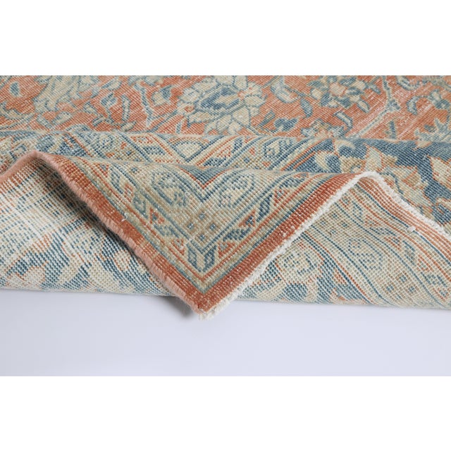 Gorgeous Antique Tribal Rug – Soft Coral & Dusty Blue Palette Rug for Floor -8'' 5'' X 11' 9'' For Sale - Image 4 of 12