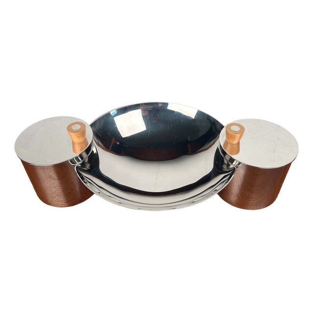 Postmodern German Cycla Design Series Stainless Steel Bowl with Lids by Peter Maly for Wilkens, 1980s For Sale