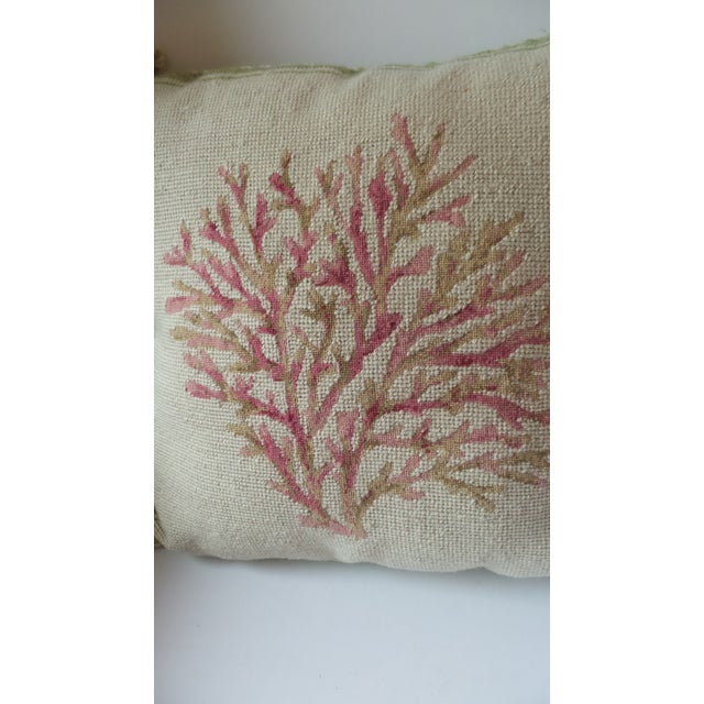 2000 - 2009 Coral Needlepoint Pillow For Sale - Image 5 of 11