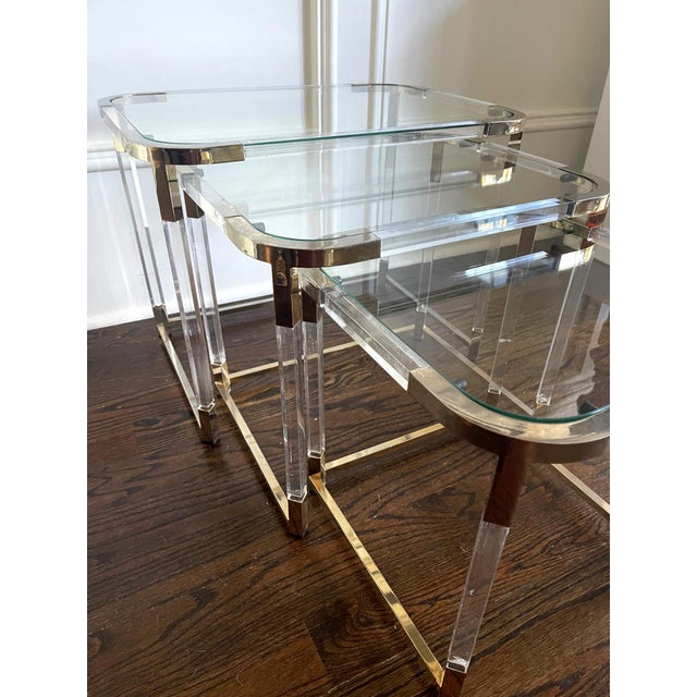 1970s Charles Hollis Jones Metric Line Nesting Tables For Sale - Image 4 of 9