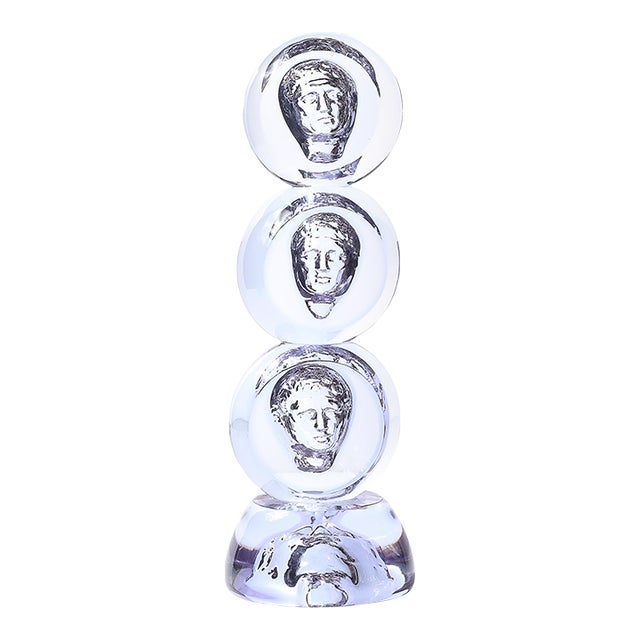 Mid-Century Hand-Blown Murano Glass Portrait Sculpture Signed Pino Signoretto For Sale