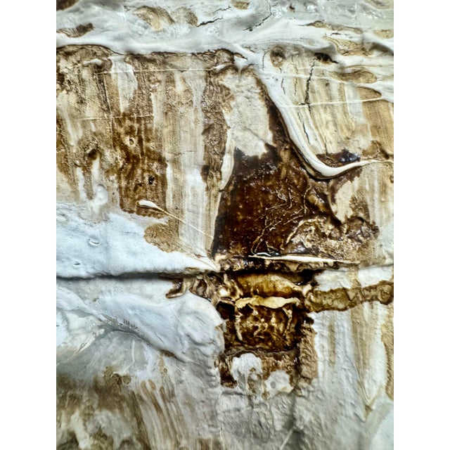 Gray 1981 Organic Modernist Mixed Media Abstract Painting For Sale - Image 8 of 11
