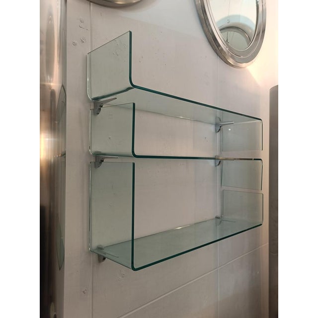 Glass Babila Shelves by Luca Casini for Fiam, Italy, 1990s, Set of 3 For Sale - Image 3 of 10