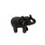 This bronze elephant figurine features a dark, aged patina and intricate decorative details. The elephant is depicted in a...