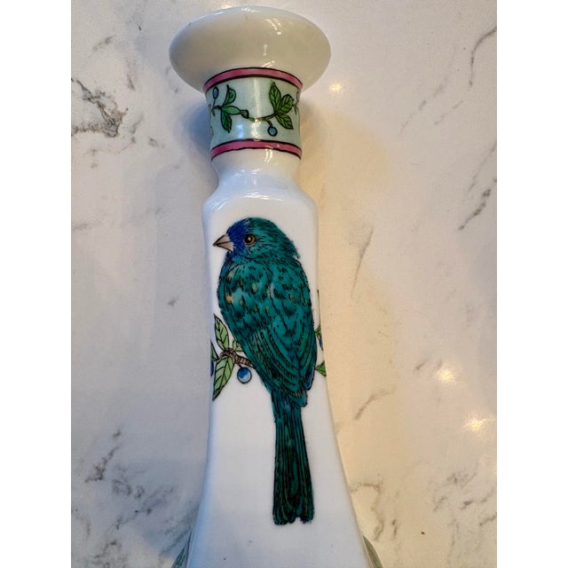 Vintage Winterthur Bluebird Candlestick Holders - a Pair For Sale - Image 10 of 11