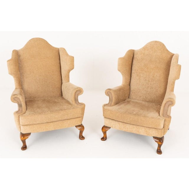 Georgian Revival Wing Back Armchairs, 1920s, Set of 2 For Sale - Image 7 of 7