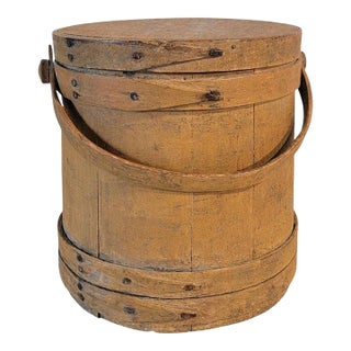 Mid 19th Century Original Mustard Painted Firkin For Sale