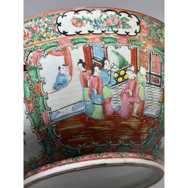 Late 19th Century. Punch Bowl. Chinese Porcelain Rose Medallion Circa 1880 For Sale - Image 14 of 15