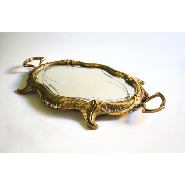 1950s Louis XV-style French Bronze Tray With a Design For Sale - Image 9 of 11