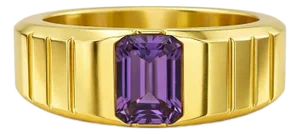 Amethyst Solitaire Ring for Men Silver, Gold, Size 9.5