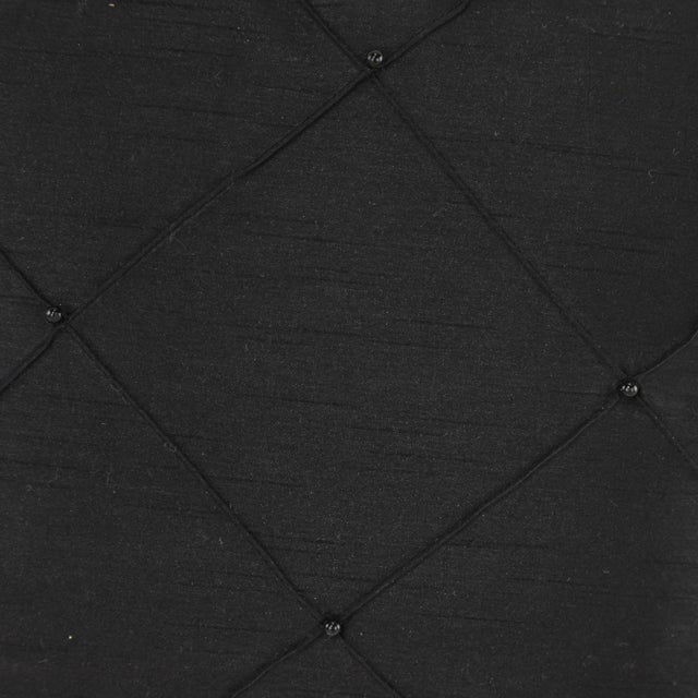 Black Elegant Black Quilted Pillow With Beaded Detailing For Sale - Image 8 of 9