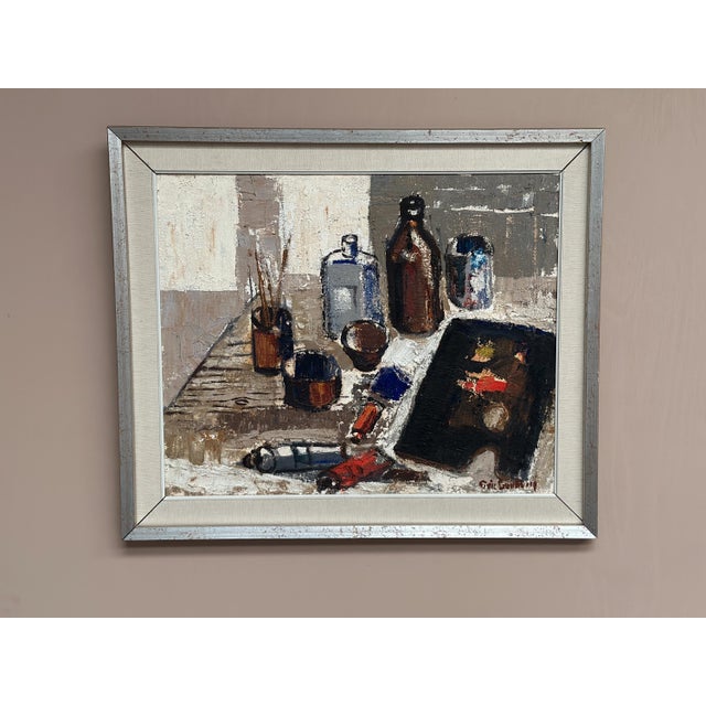 Eric Lundberg, The Work Table Atelier, 1960s, Oil on Canvas For Sale - Image 9 of 18
