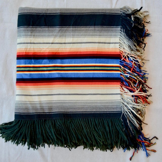 1910 Antique Black Striped Wool Throw Blanket - For Sale - Image 13 of 13