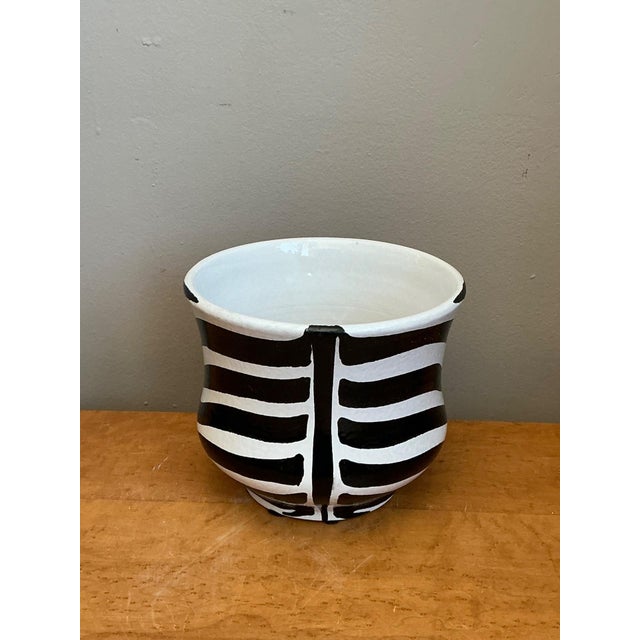 Vintage Italian Zebra Striped Cache Pot For Sale - Image 10 of 13