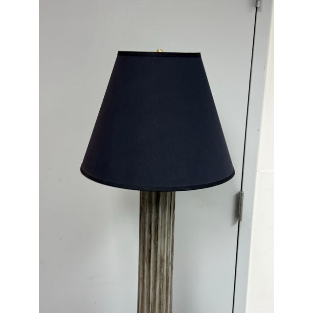 Black Restoration Hardware 19th Century Zinc Column Table Lamp For Sale - Image 8 of 12