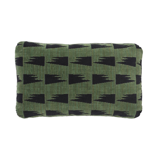Schumacher X David Kaihoi Tutsi Pillow in Green For Sale