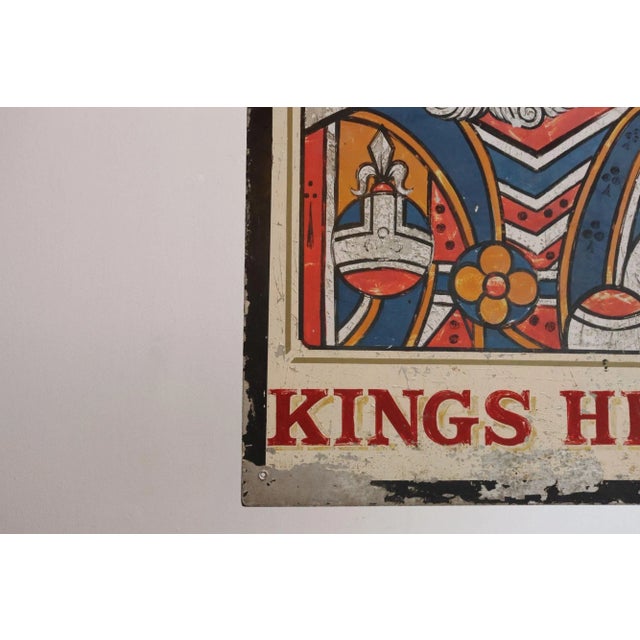Early 20th Century Double-Sided "Kings Head" Hand Painted Metal English Pub Sign For Sale - Image 11 of 18