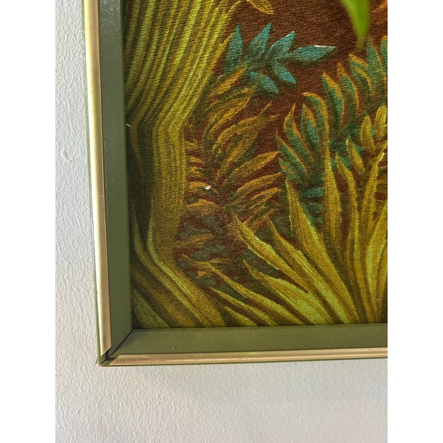 Wood 1970 Leopard Cub Wesco Reltex Framed Fabric on Board For Sale - Image 7 of 12