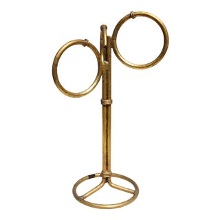 Hollywood Regency Italian Gilt 3-Ring Guest Towel Holder For Sale