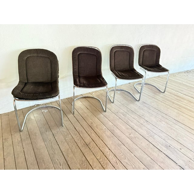 Metal Vintage Dining Room Chairs attributed to Gastone Rinaldi, Italy, 1970s, Set of 4 For Sale - Image 7 of 18